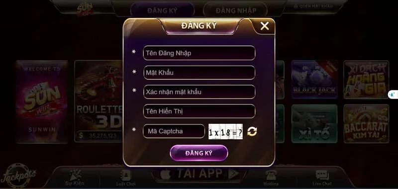 Sunwin 32 Điền chính xác các thông tin trong form nạp tiền